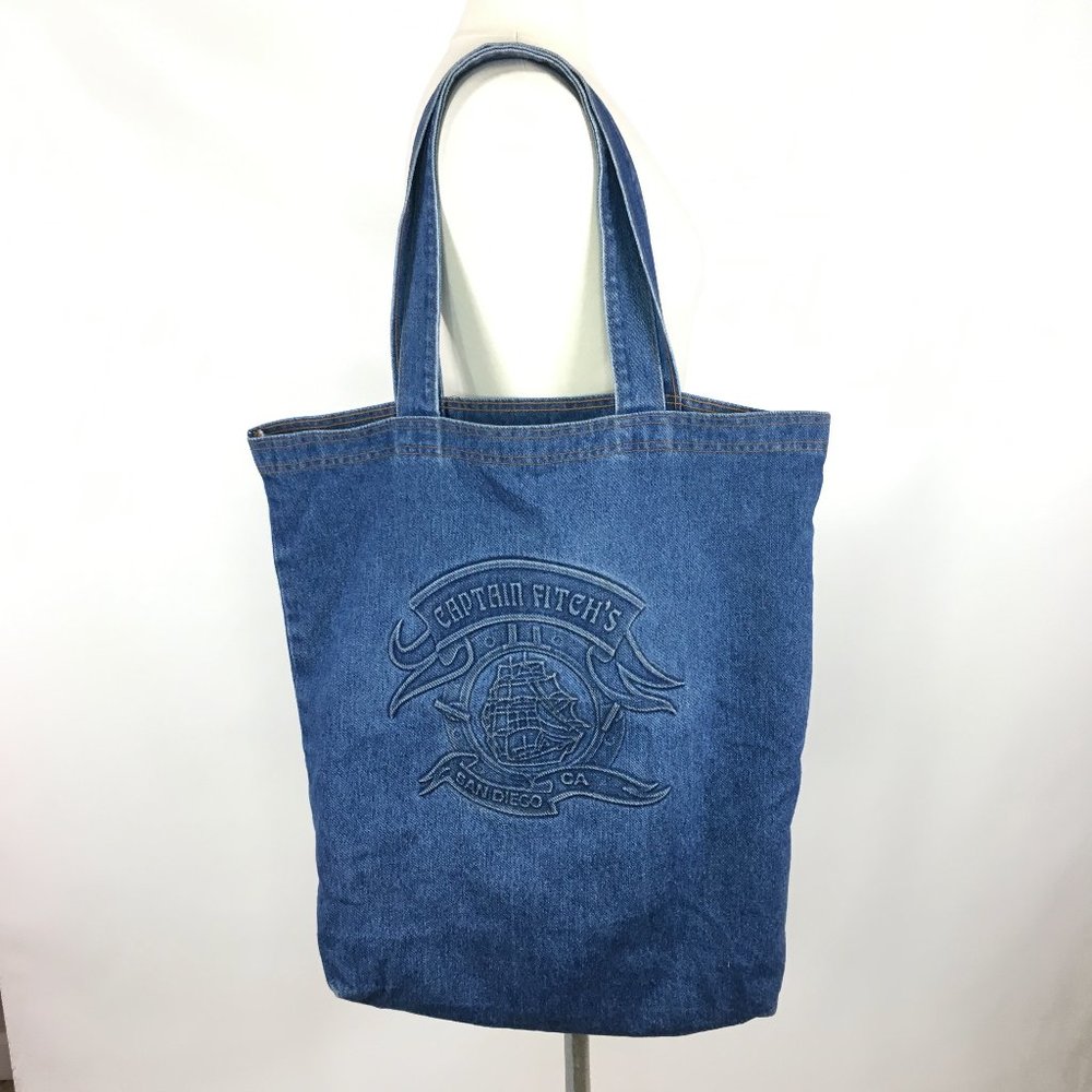 Vintage denim Tote Bag Large Captain Fitch's CA